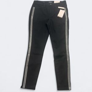 NYDJ Jeans Womens 6 Black Rinse Ami Skinny Tuxedo Side Stripe Stretch Lift Tuck
